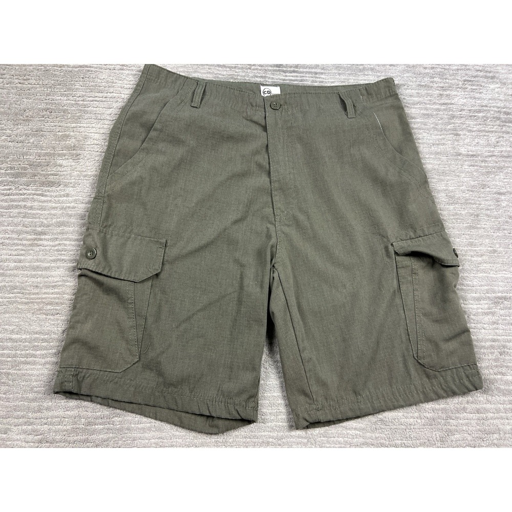 Copper Denim Shorts Mens 36 Green Cargo Rip Stop Cotton Blend Outdoor